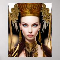 Beautiful Female Mage Colorful Poster Gift