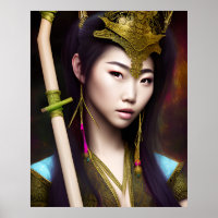 Beautiful Female Mage Colorful Poster Gift