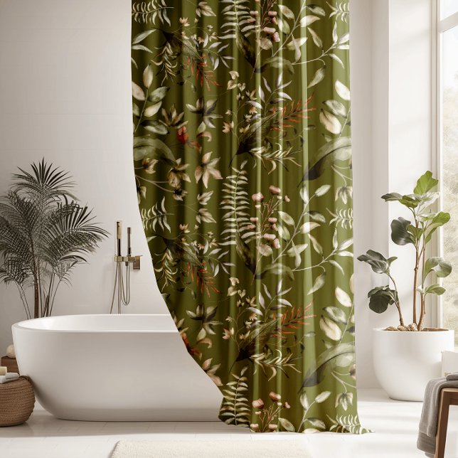 Beautiful Fern Leaves Shower Curtain (Creator Uploaded)