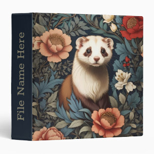 Beautiful Ferret William Morris Inspired  3 Ring Binder