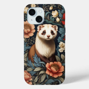 Beautiful Ferret William Morris Inspired iPhone 15 Case