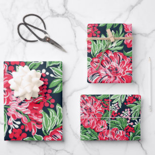 Beautiful Festive Floral Wrapping Paper Sheets