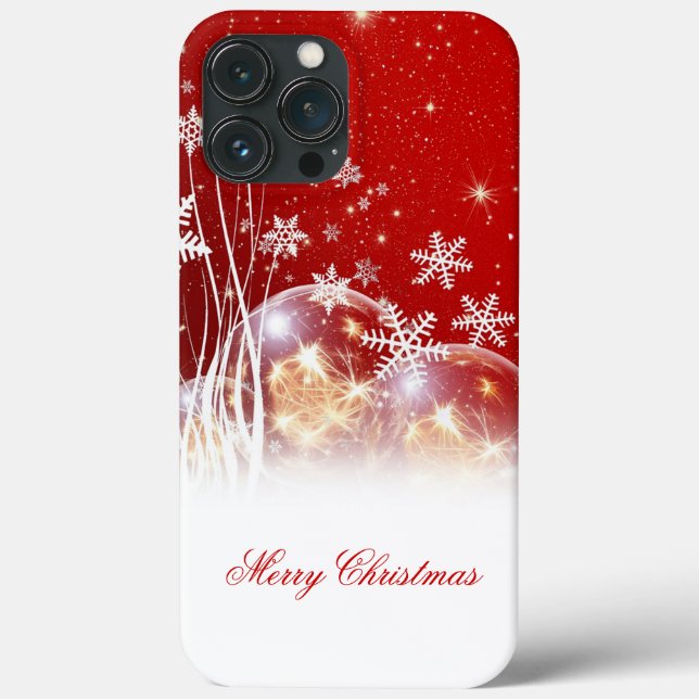 Beautiful festive “Merry Christmas” illustration Case-Mate iPhone Case (Back)