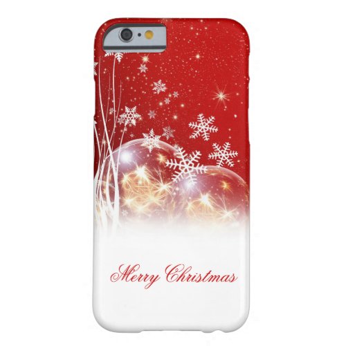 Beautiful festive âœMerry Christmasâ illustration Barely There iPhone 6 Case