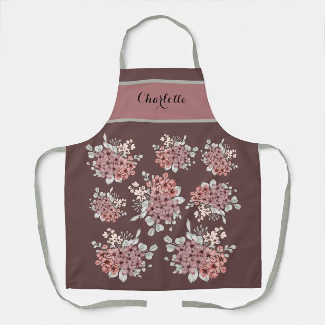 Beautiful Field Flower Bouquet Personalized Apron (Front)