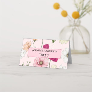Beautiful Field Flowers Wedding Place Cards