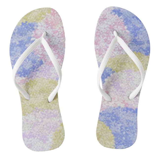 Beautiful Fields Of Hydrangeas Flip Flops (Footbed)