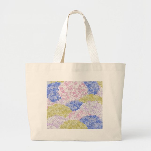 Beautiful Fields Of Hydrangeas Large Tote Bag (Front)