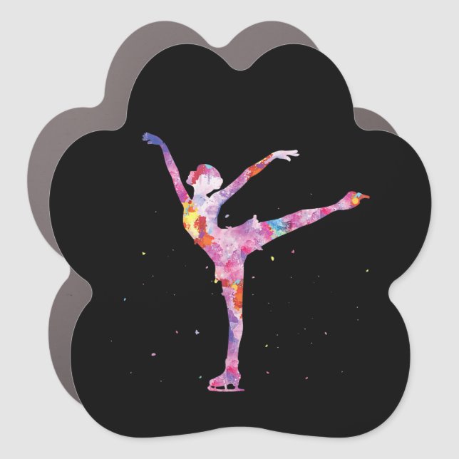 beautiful figure skater girl  idea - figure ice car magnet (Front)