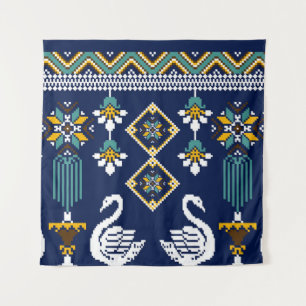 Beautiful figure tribal Ukrainian geometric ethnic Tapestry