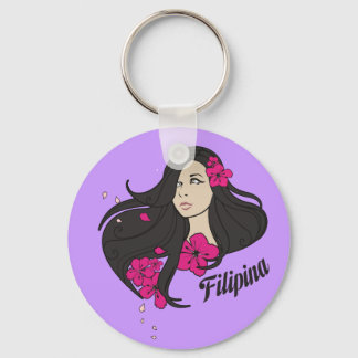 Beautiful Filipina Graphic Tee Keychain