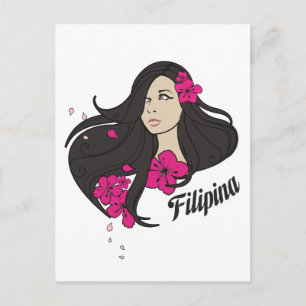 Beautiful Filipina Graphic Tee Postcard