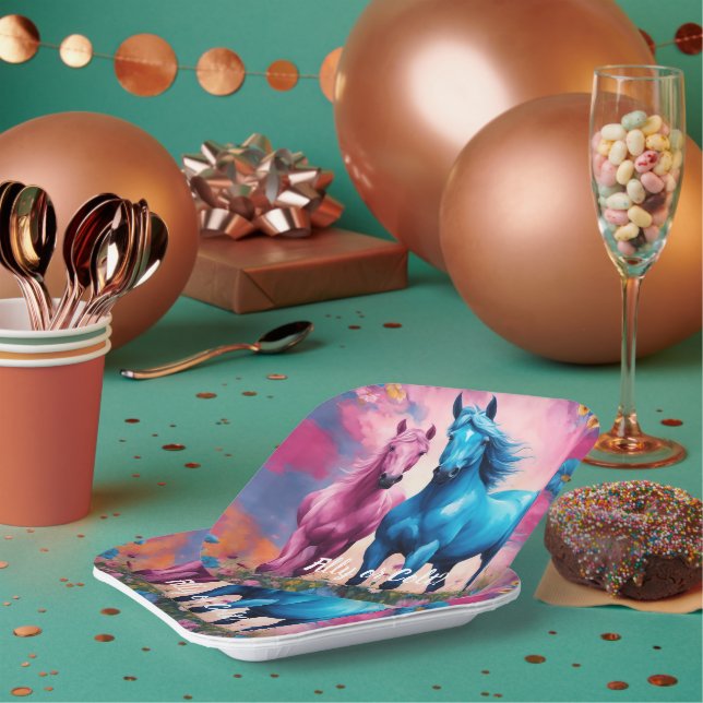 Beautiful Filly or Colt Gender Reveal Paper Plates (Multi)