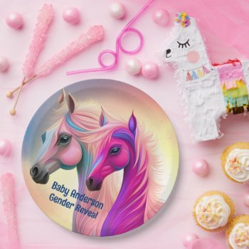 Beautiful Filly Or Colt Gender Reveal Paper Plates by DakotaInspired at Zazzle