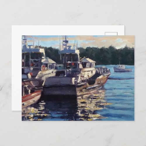 Beautiful Fishing Boat Scene Postcard