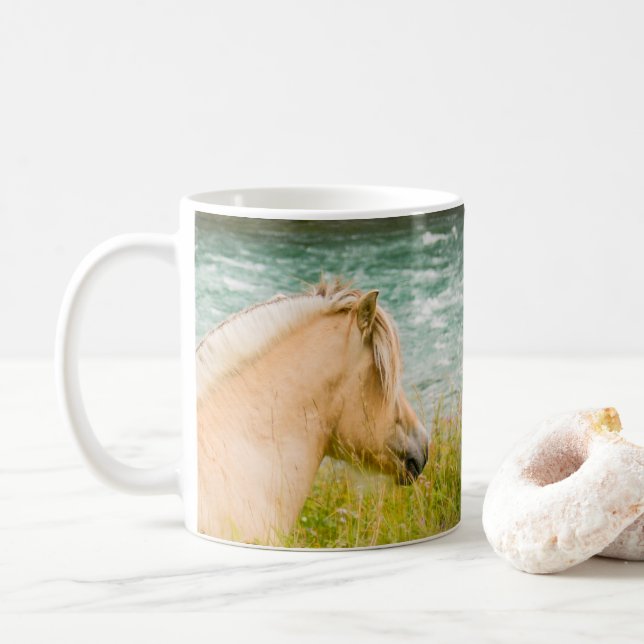 Beautiful Fjord Horse Coffee Mug (With Donut)
