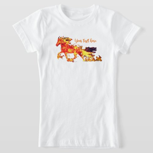 Beautiful Flaming Fire Horse T_Shirt