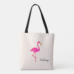 Beautiful Flamingo & calligraphy on Ivory Tote Bag