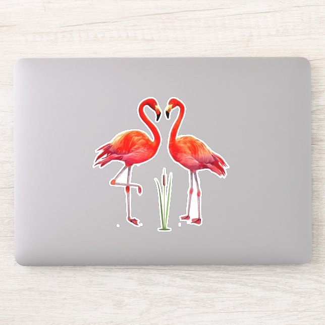 Beautiful Flamingo Couple Sticker (Computer)