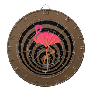 Beautiful flamingo in circles dart board