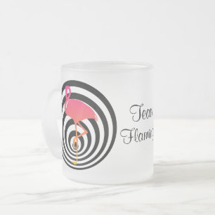 Beautiful flamingo in circles frosted glass coffee mug