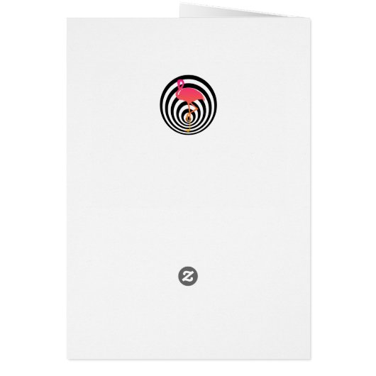 Beautiful flamingo in circles greeting card (Back)