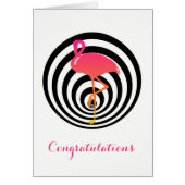 Beautiful flamingo in circles greeting card (Front)