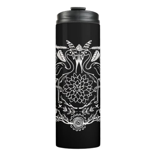 Beautiful Flamingo Intricate Illustration design Thermal Tumbler