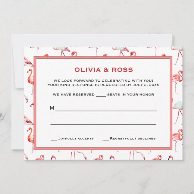 Beautiful Flamingos Response Cards (Front)