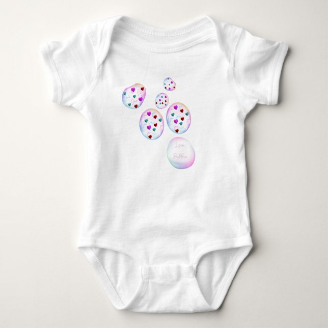 Beautiful floating bubbles of love baby bodysuit (Front)