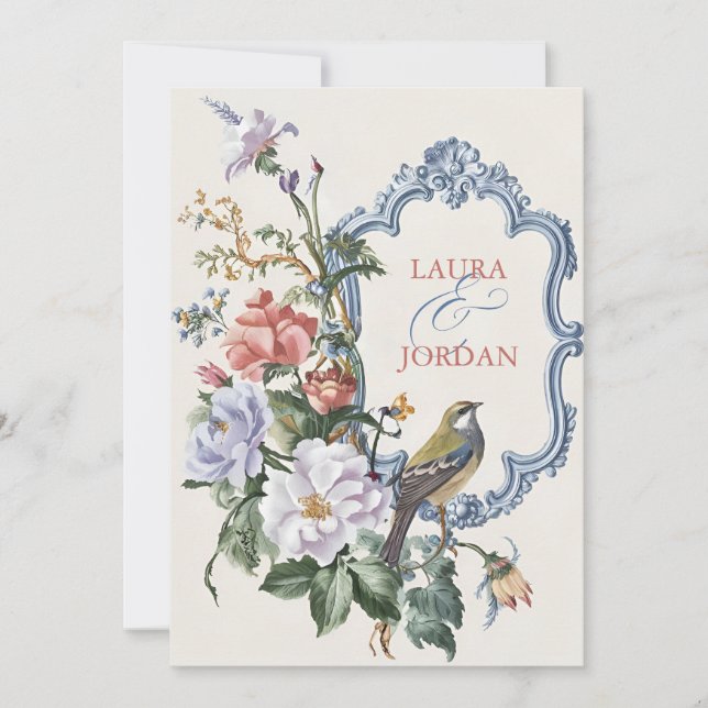 beautiful Flora Fauna wedding  Invitation (Front)