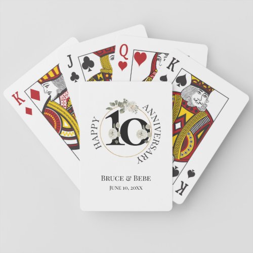 Beautiful Floral 10th ANNIVERSARY  Bicycle Playing Poker Cards