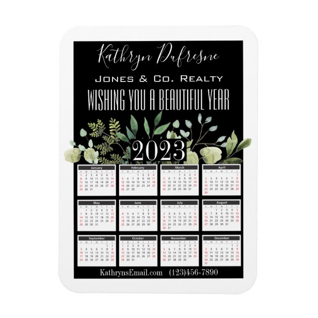 Beautiful Floral 2023 Personalized Magnet (Vertical)