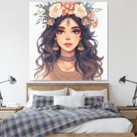 Beautiful Floral Anime Girl – Soft Pastel Aesthe