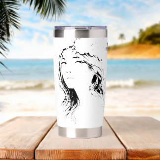 Beautiful Floral Anime Girl – Soft Pastel Aesthe Insulated Tumbler