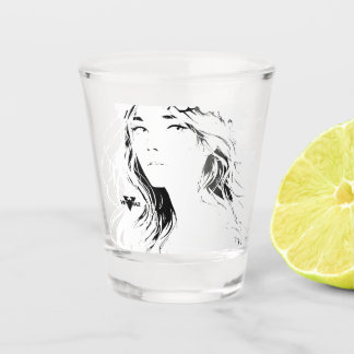 Beautiful Floral Anime Girl – Soft Pastel Aesthe Shot Glass
