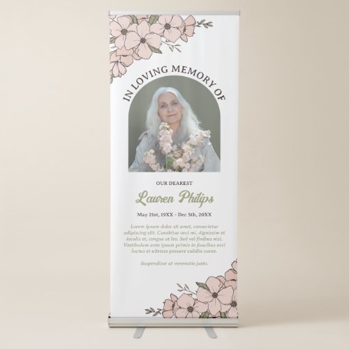 Beautiful Floral Arch Photo In Loving Memory Retractable Banner