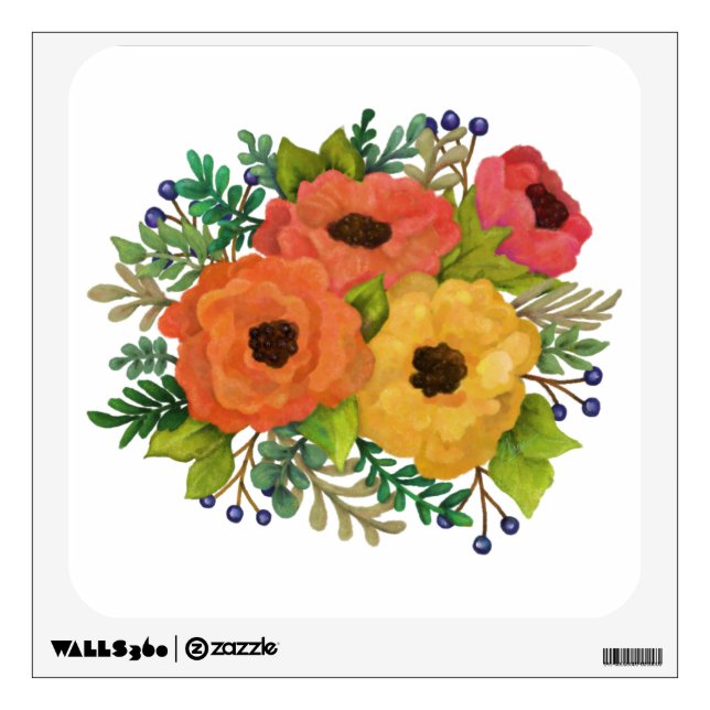 Beautiful Floral Arrangement by Cherie Wall Decal (Front)