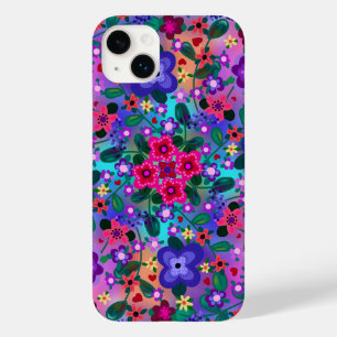 Beautiful Floral Art Bright Pink Purple Case-Mate iPhone 14 Plus Case