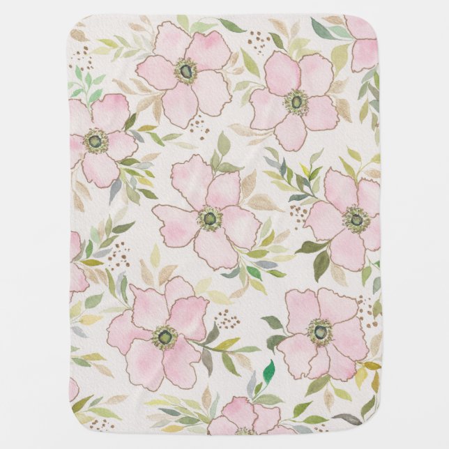 Beautiful Floral Baby Blanket (Front)