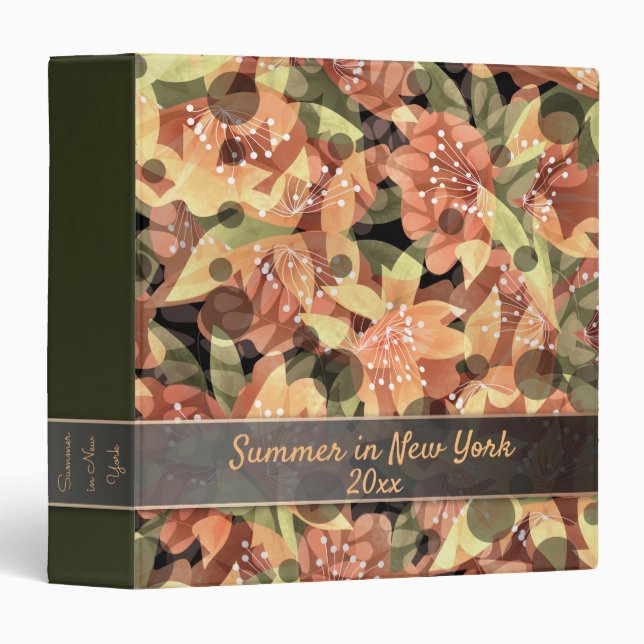 Beautiful, floral background, elegant, autumn 3 ring binder (Front/Spine)