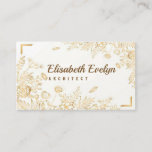Beautiful Floral Background With Golden Nature Business Card at Zazzle
