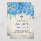 Beautiful Floral Baptism Invitation, Baby Invitation (Front/Back)