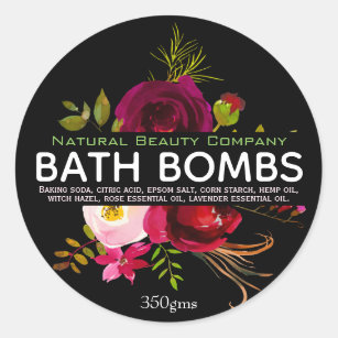 Beautiful Floral Bath Bomb Classic Round Sticker