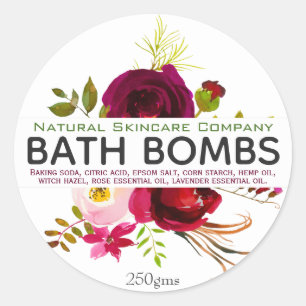 Beautiful Floral Bath Bomb Classic Round Sticker