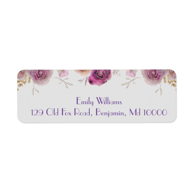 Beautiful Floral Beauty Label (Front)