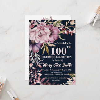 Beautiful Floral Birthday Celebration Invite