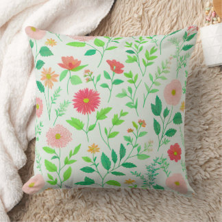Beautiful floral botanical throw pillow. pillow