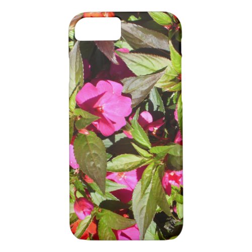 Beautiful floral botanical tropical pink flowers iPhone 87 case