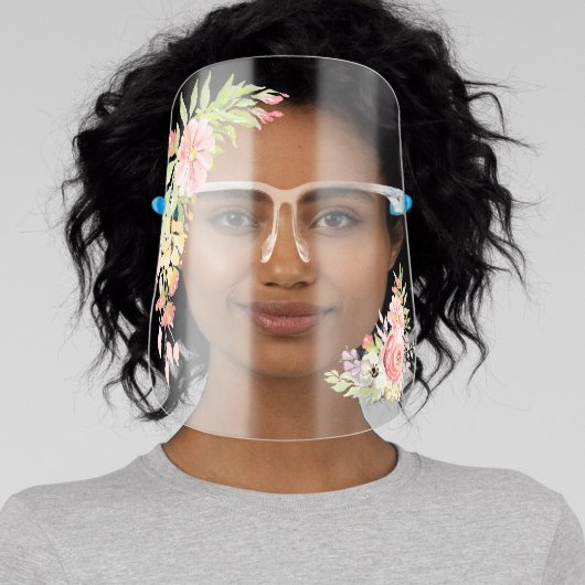 Beautiful Floral Bouquet Flowers for her Face Shield (Insitu)